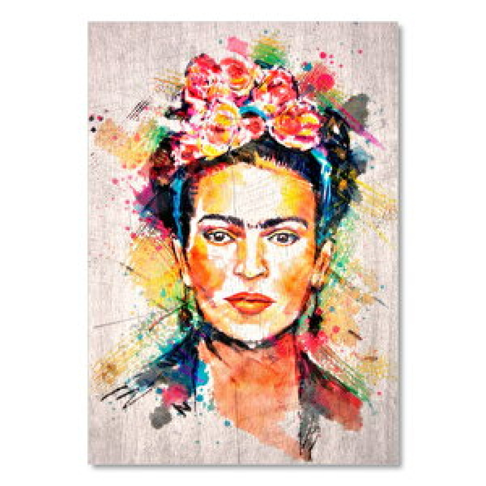 Cakatablo Çiçek Taclı Frida Kahlo Görseli 35x50 cm Tablo & Poster Fiyatı