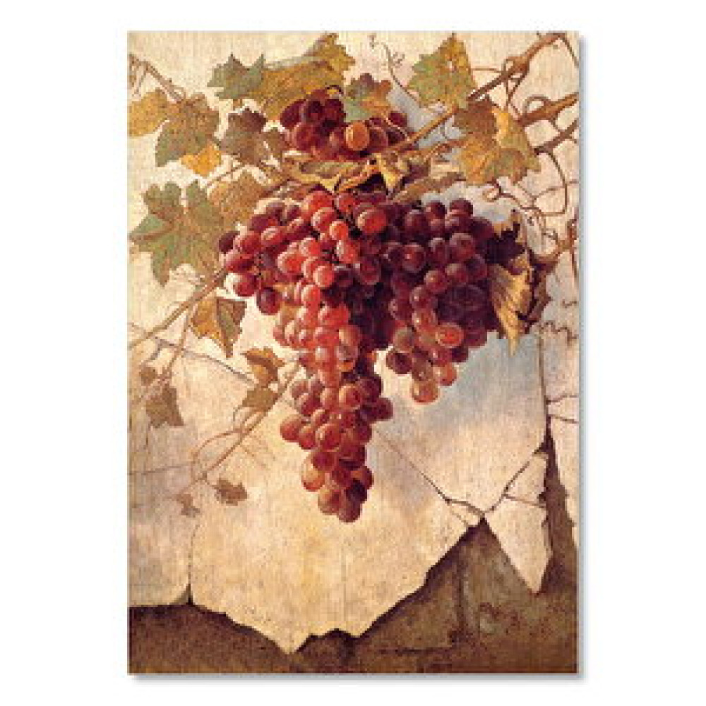 Cakatablo Dalda Kırmızı Üzüm Ahşap Zeminde Görseli 25x35 cm Tablo & Poster Fiyatı