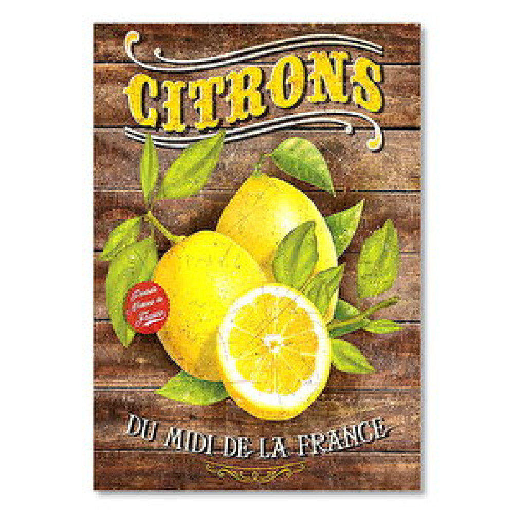 Cakatablo Limon Reklamı Ahşap Zeminde Görseli 50x70 cm Tablo & Poster Fiyatı