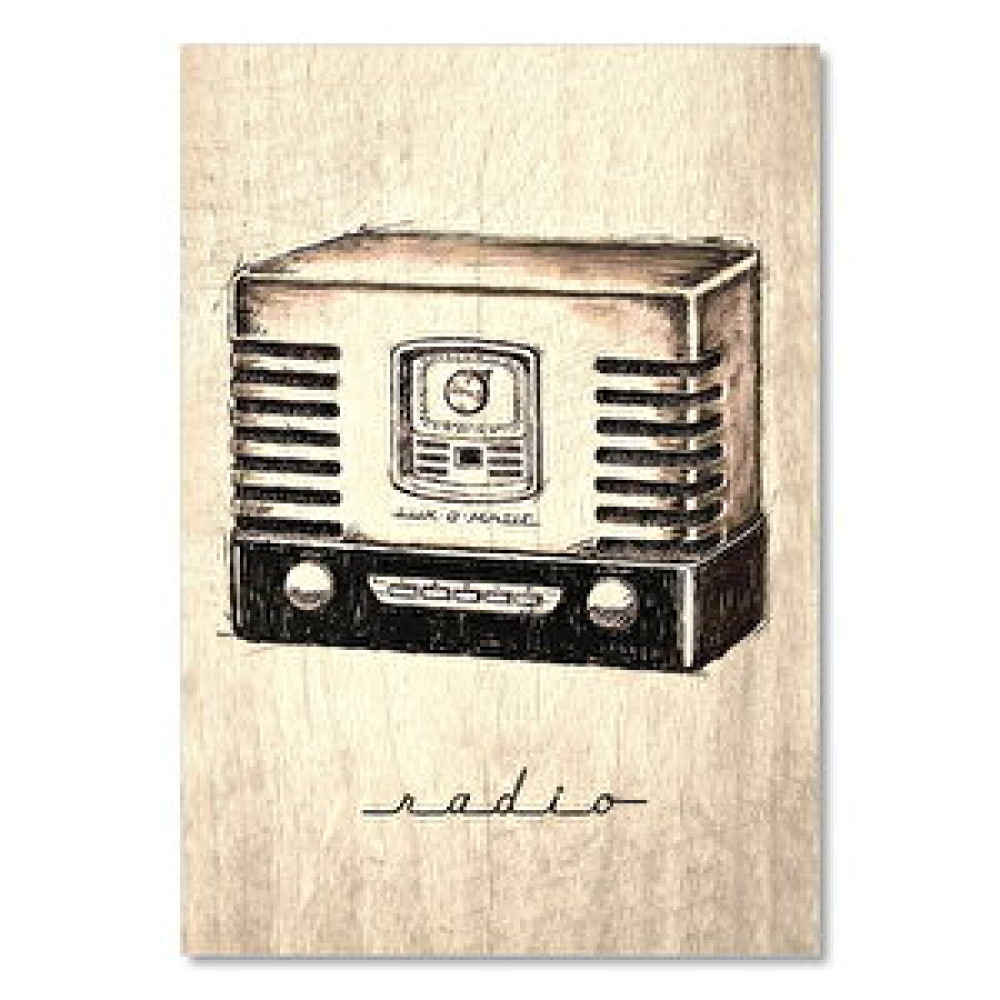 Cakatablo Siyah Beyaz Nostalfik Ahşap Zeminde Radyo Görseli 35x50 cm Tablo & Poster Fiyatı