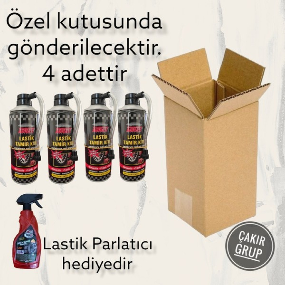Çakır Grup Lastik Şişirme Hızlı Tamir Kiti 4 Adet ve Lastik Parlatıcı Hediyeli Lastikler Fiyatı