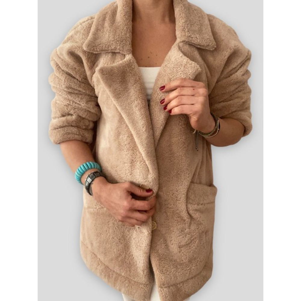 CAKKA Klapalı Oversize Peluş Ceket / Blazer Ceket Bayan Ceket Fiyatı