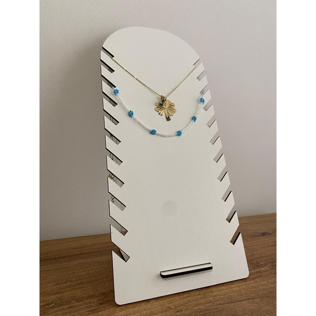 Çakra Ahşap Kolye -Takı Standı 3mm (30X14CM) - 002 Kırık Beyaz Diğer Fiyatı