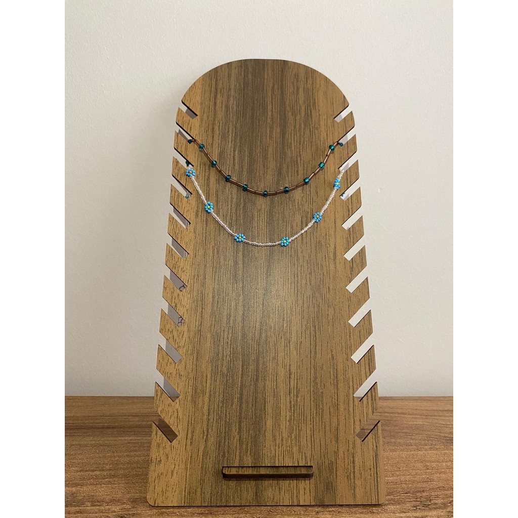 Çakra Ahşap Kolye -Takı Standı 3mm (30X14CM) - Çok Renkli Diğer Fiyatı