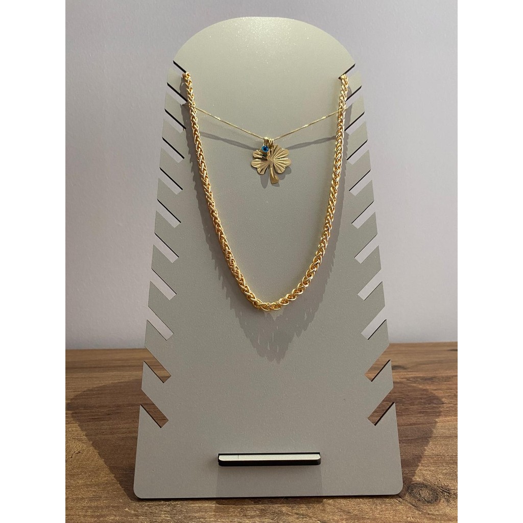 Çakra Ahşap Kolye -Takı Standı 3mm (30X14CM) - Gri - Çok Renkli Diğer Fiyatı