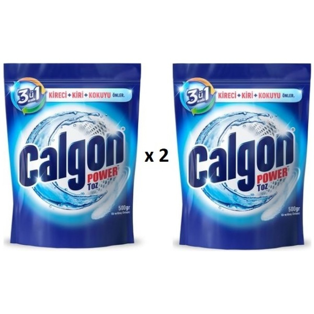 Calgon 3'ü 1 Arada Kireç, Kir ve Koku Önleyici 500 gr Toz - 2'li - 1 kg Çamaşır Makinesi Ürünleri Fiyatı