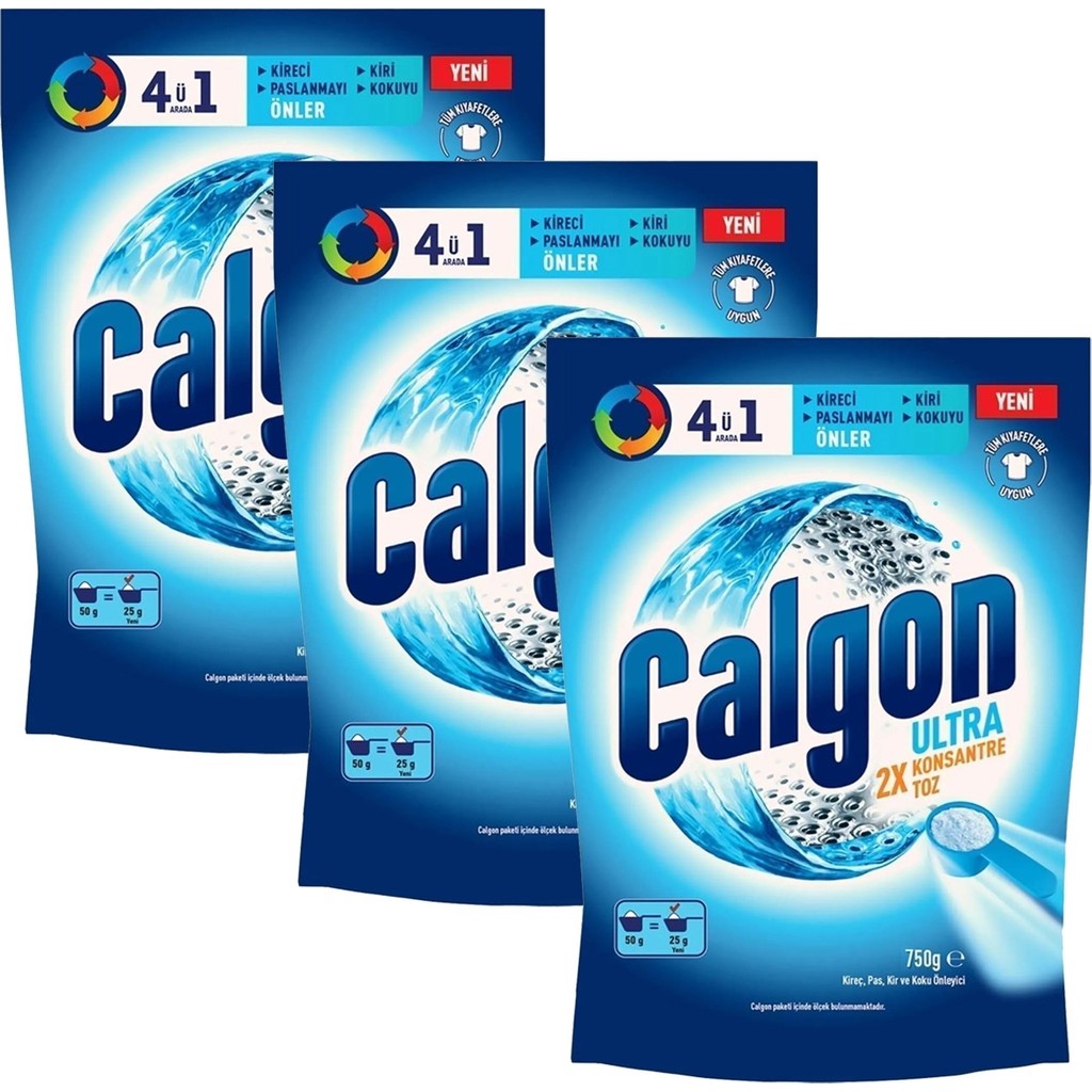 Calgon 4ü1 Arada Ultra Konsantre Toz Kireç Önleyici 750 gr x 3 Adet Diğer Fiyatı