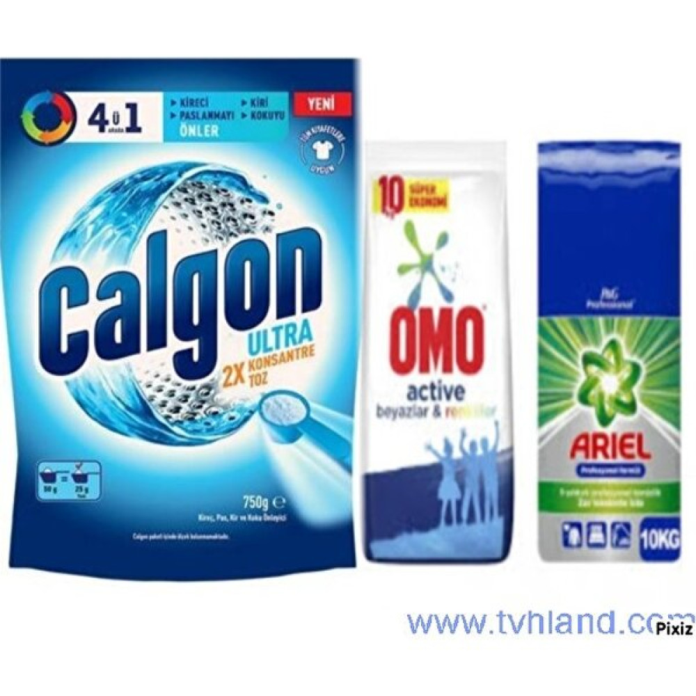Calgon 750 gr + Omo 10 kg + Ariel 10 kg - 20 kg Çamaşır Deterjanı Fiyatı