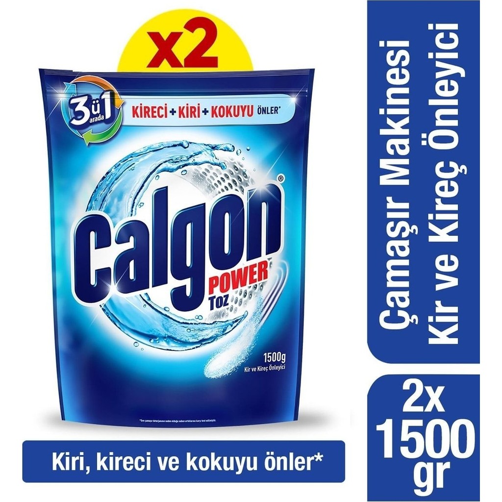 Calgon Çamaşır Makinesi Kireç Önleyici Toz 1500 gr X2 Derinlemesine Temizlik İçin Konsantre Formül - 1 lt Çamaşır Makineleri Fiyatı