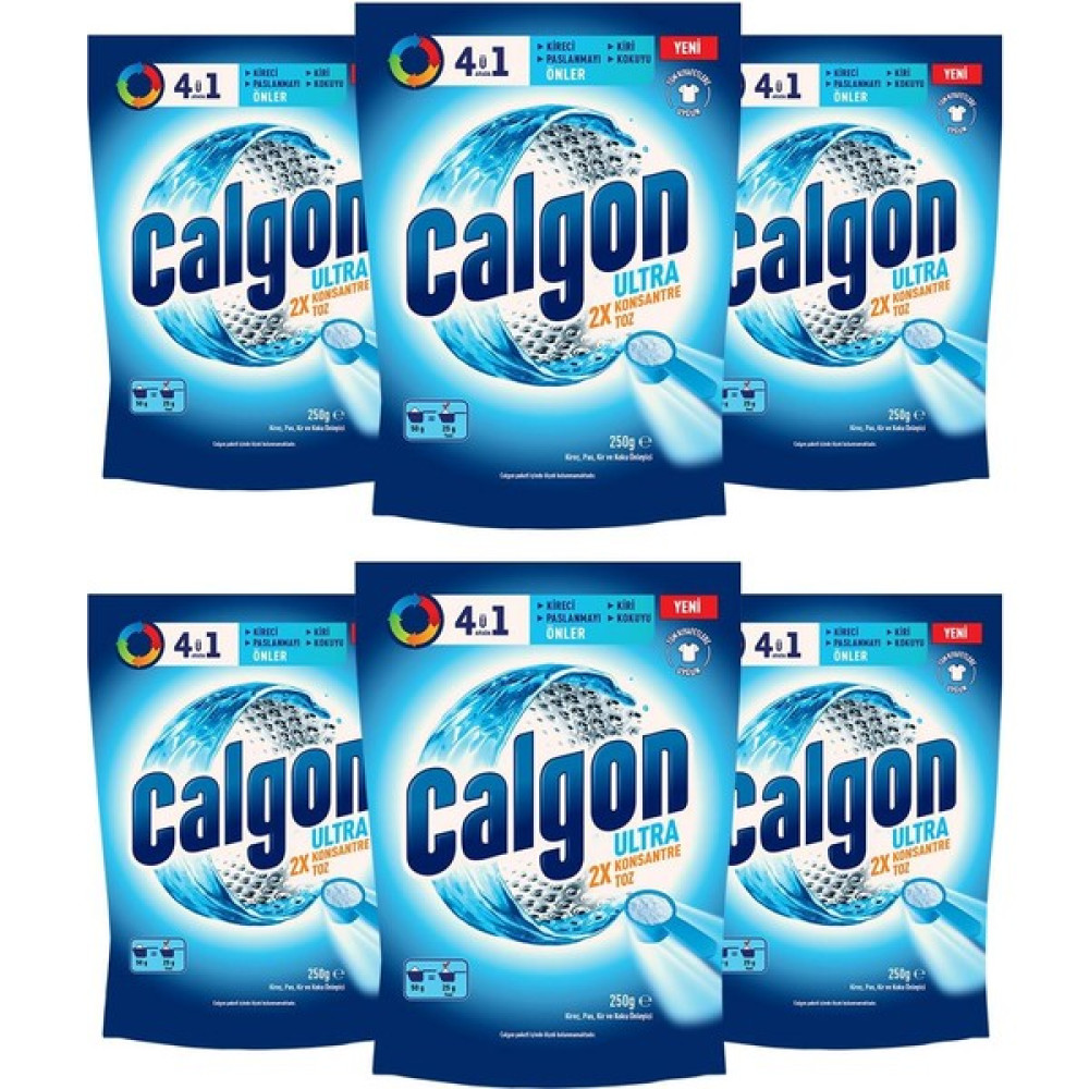 Calgon Ultra Konsantre 4ü1 Arada Toz 6 x 250 gr Çamaşır Makinesi Ürünleri Fiyatı