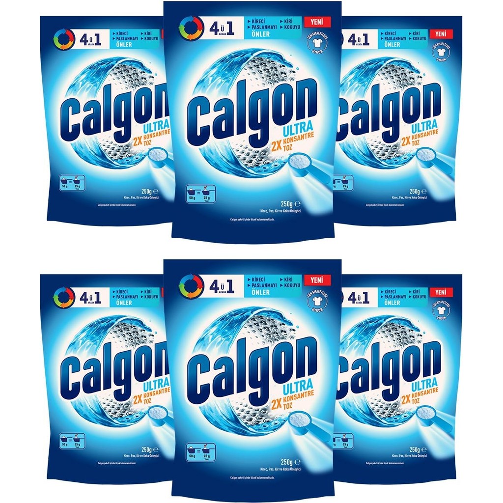 Calgon Ultra Konsantre 4ü1 Arada Toz 6 x 250 gr Diğer Fiyatı