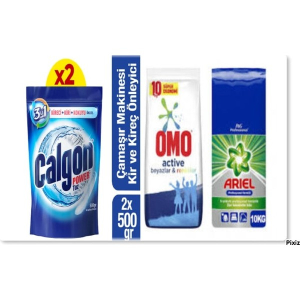Calgon ve Omo Ariel Renkliler ve Beyazlar Için - 20 kg Çamaşır Deterjanı Fiyatı