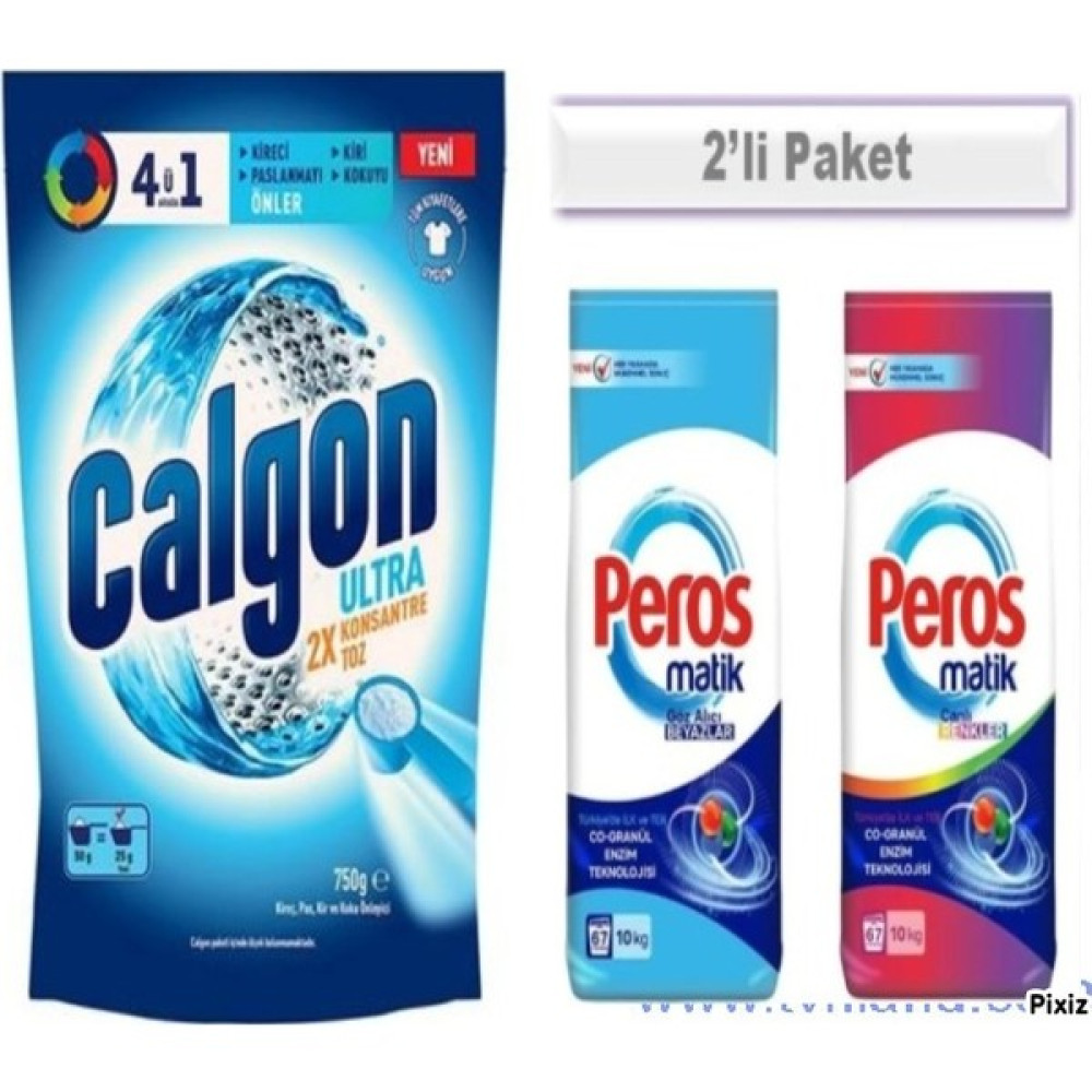 Calgon ve Peros Beyazlar Renkliler İçin 20 kg Çamaşır Deterjanı Fiyatı