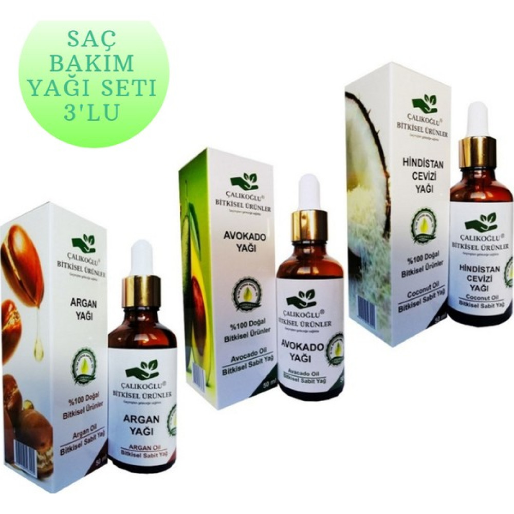 Çalıkoğlu Bitkisel Ürünler Saç Bakım Yağı Seti Argan Yağı - Avokado Yağı - Hindistan Cevizi Yağı 50 ml - 150 ml Saç Bakım Maskeleri & Serumlar & Spreyler Fiyatı