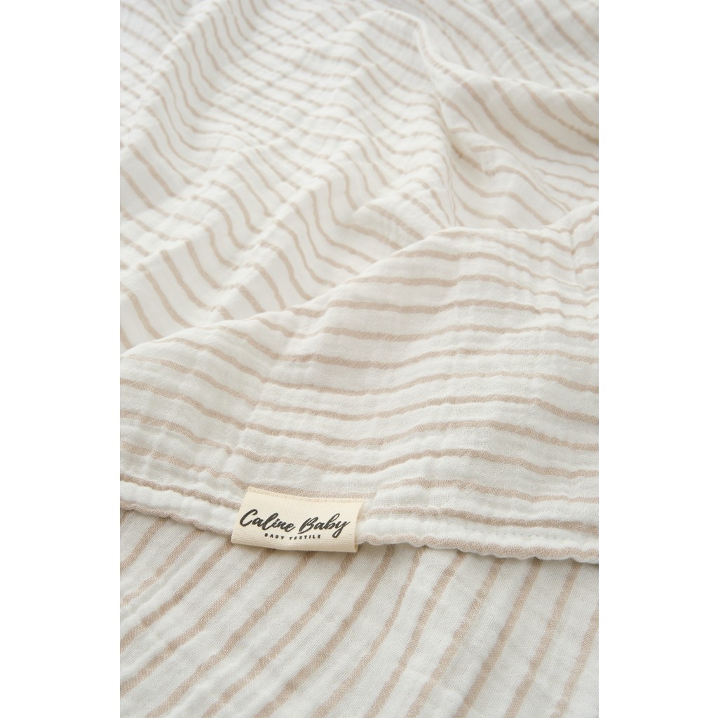 Caline Baby 2 Katlı %100 Pamuk Müslin Kundak ve Örtü Bezi | 120x120 cm | Bej | 30-10 | Yenidoğan & Bebek Battaniyesi Bebek Battaniyesi Fiyatı