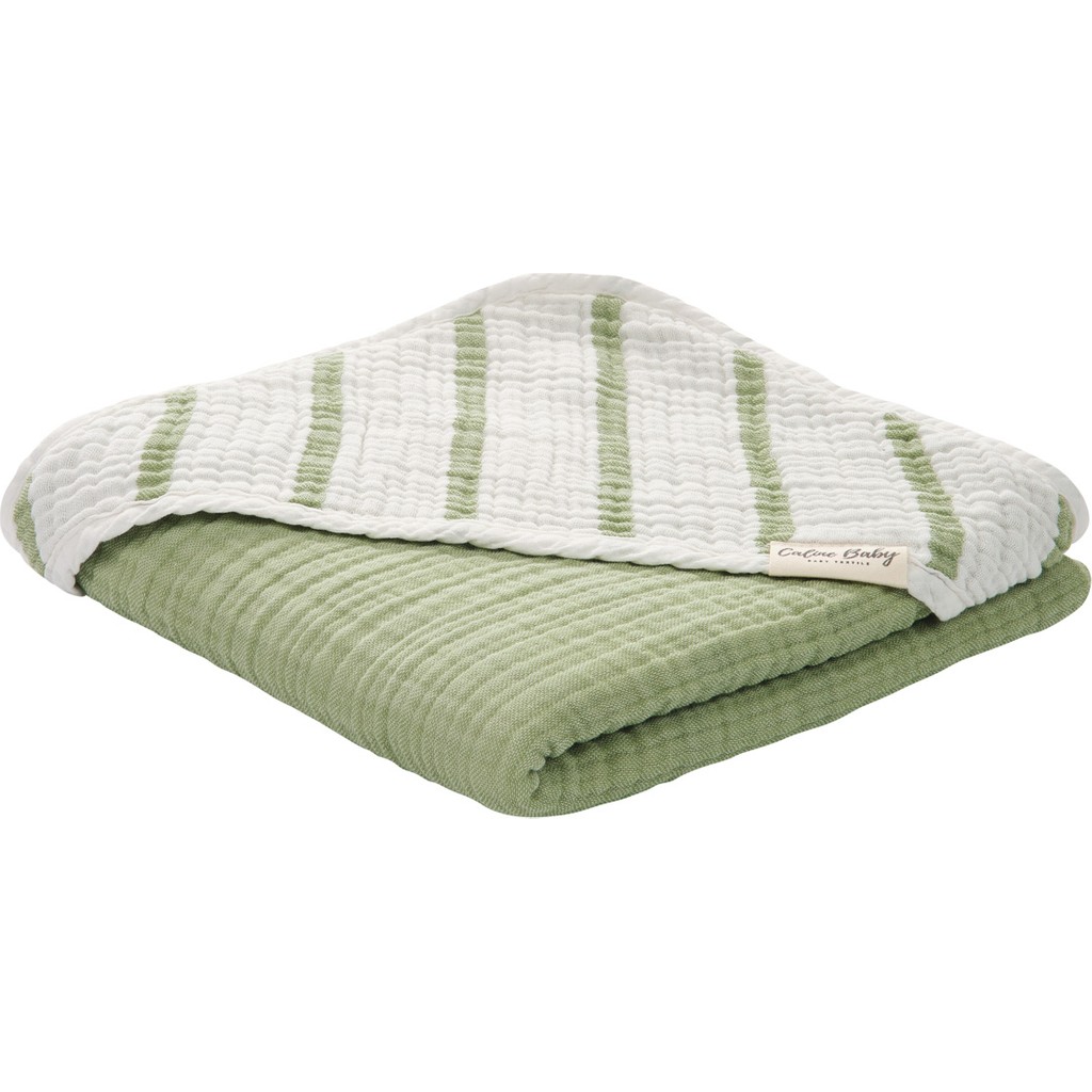 Caline Baby 4 Katlı Premium %100 Pamuk Rahat Bebek Kundak & Havlu | 90x90 cm| Çimen Yeşili - Yeşil El / Yüz Havlusu Fiyatı