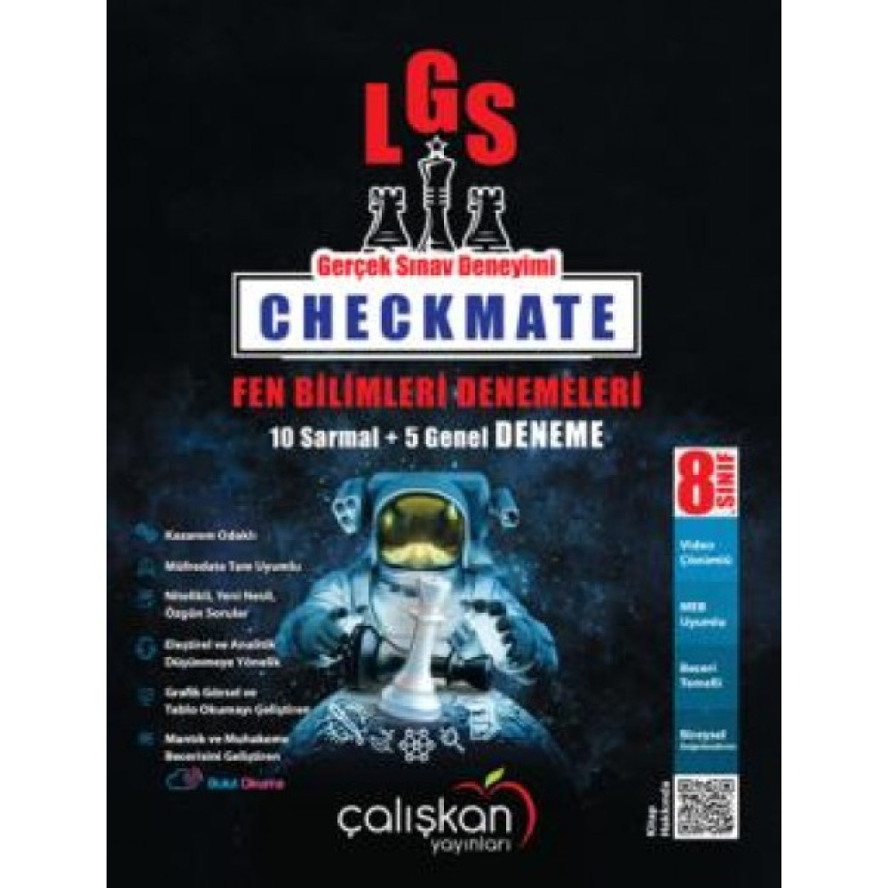 Çalışkan 8. Sınıf Checkmate Fen Bilimleri Branş Denemeleri (10 Sarmal+5 Genel) Ders Sınav Kitapları Fiyatı
