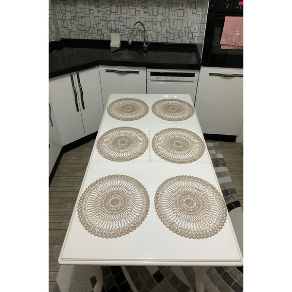 Çalışkan Çeyiz Evi 6'lı Supla Takımı 6'lı Amerikan Servis 6 Parça Supla Seti - Cappucino - 37 x 37 cm Amerikan Servis Fiyatı