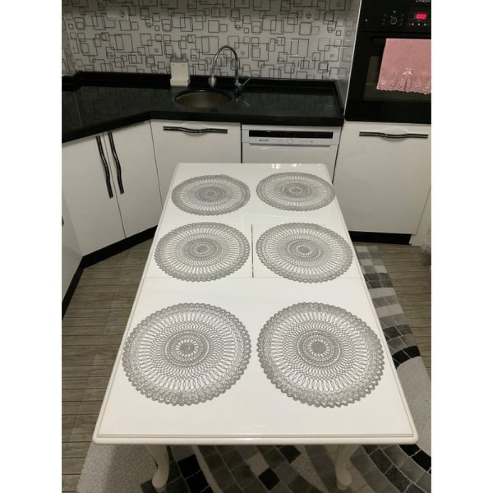 Çalışkan Çeyiz Evi 6'lı Supla Takımı 6'lı Amerikan Servis 6 Parça Supla Seti - Gri - 37 x 37 cm Amerikan Servis Fiyatı
