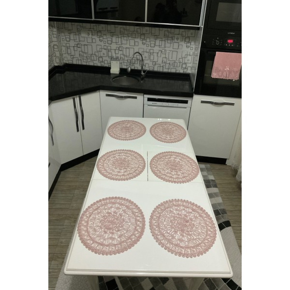 Çalışkan Çeyiz Evi 6'lı Supla Takımı 6'lı Amerikan Servis 6 Parça Supla Seti - Pudra - 37 x 37 cm Amerikan Servis Fiyatı
