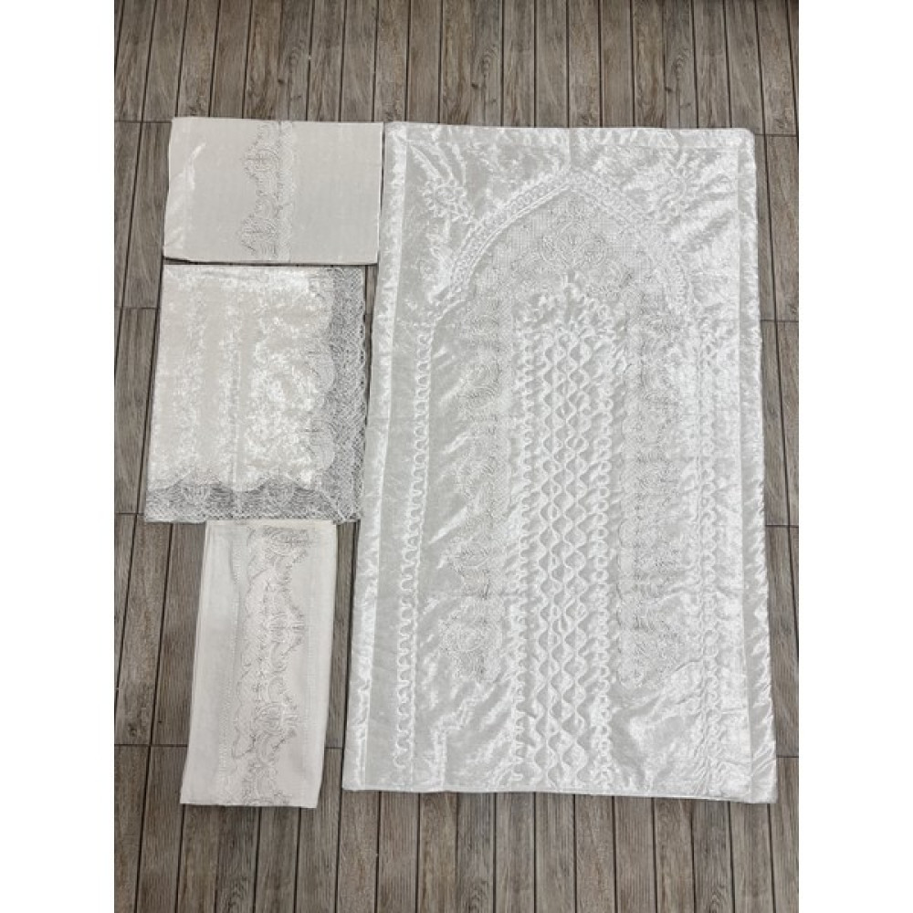 Çalışkan Çeyiz Evi Kadife Seccade Takımı 4 Parça - 75 x 125 cm - Krem Seccade Fiyatı