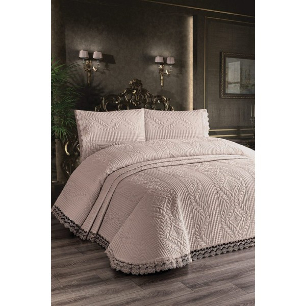 Çalışkan Çeyiz Evi Mikro Yatak Örtüsü 3 Parça - Micro Yatak Örtüsü - 250 x 260 cm - Cappuccino Yatak Örtüsü Fiyatı