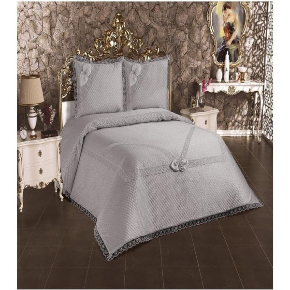 Çalışkan Çeyiz Evi Naime Pike Takımı Ve Yatak Örtüsü - Kapitone Güpürlü Pike Takımı Yatak Örtüsü Çift Kişilik 250 x 260 - 120 x 190 cm Nevresim Takımı Fiyatı