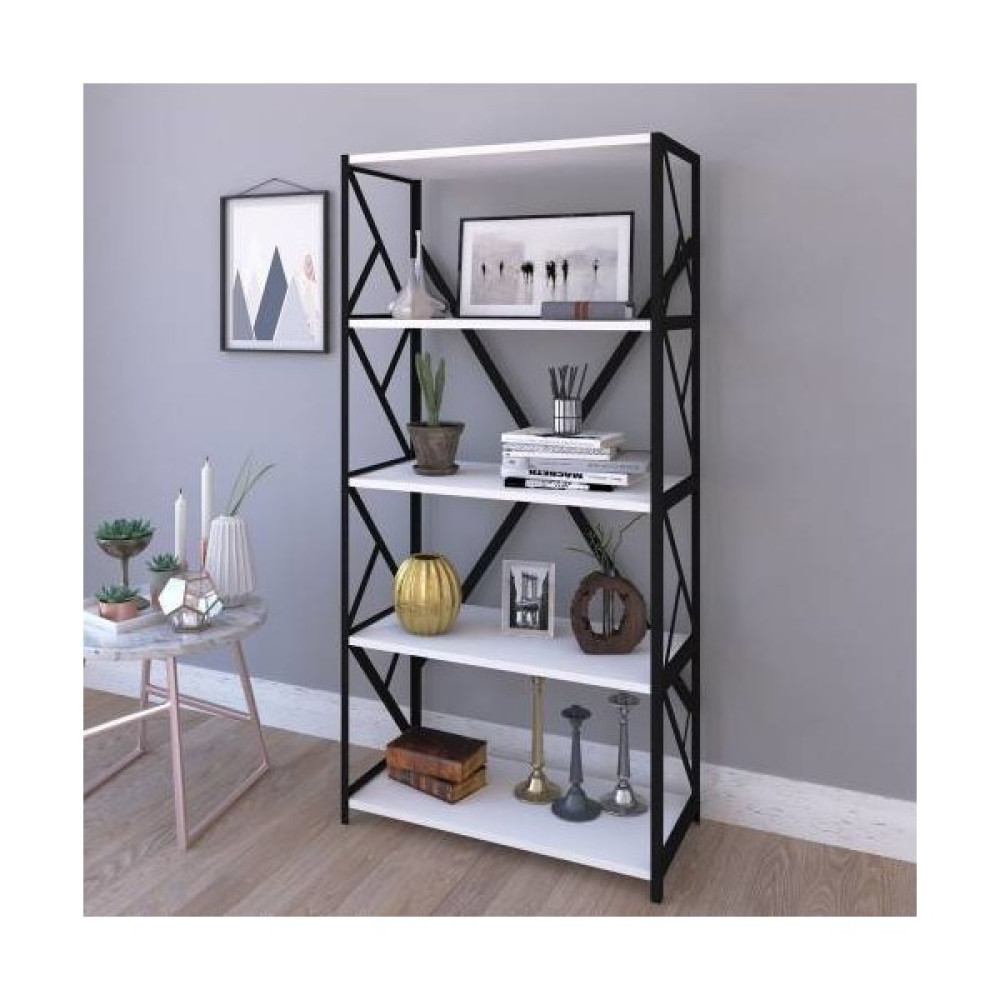 Çalışkan Home 5 Beyaz Raflı Metal Kitaplık Kitaplık Fiyatı