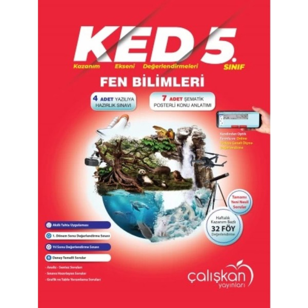 Çalışkan Yayınları 5. Sınıf Fen Bilimleri (KED) Kazanım Ekseni Değerlendirmeleri Fen - Bilişim ve Teknoloji Fiyatı