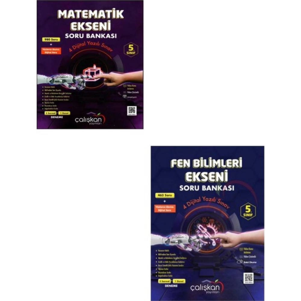 Çalışkan Yayınları 5. Sınıf Matematik ve Fen Bilimleri Ekseni Soru Bankası Tüm Dersler Fiyatı