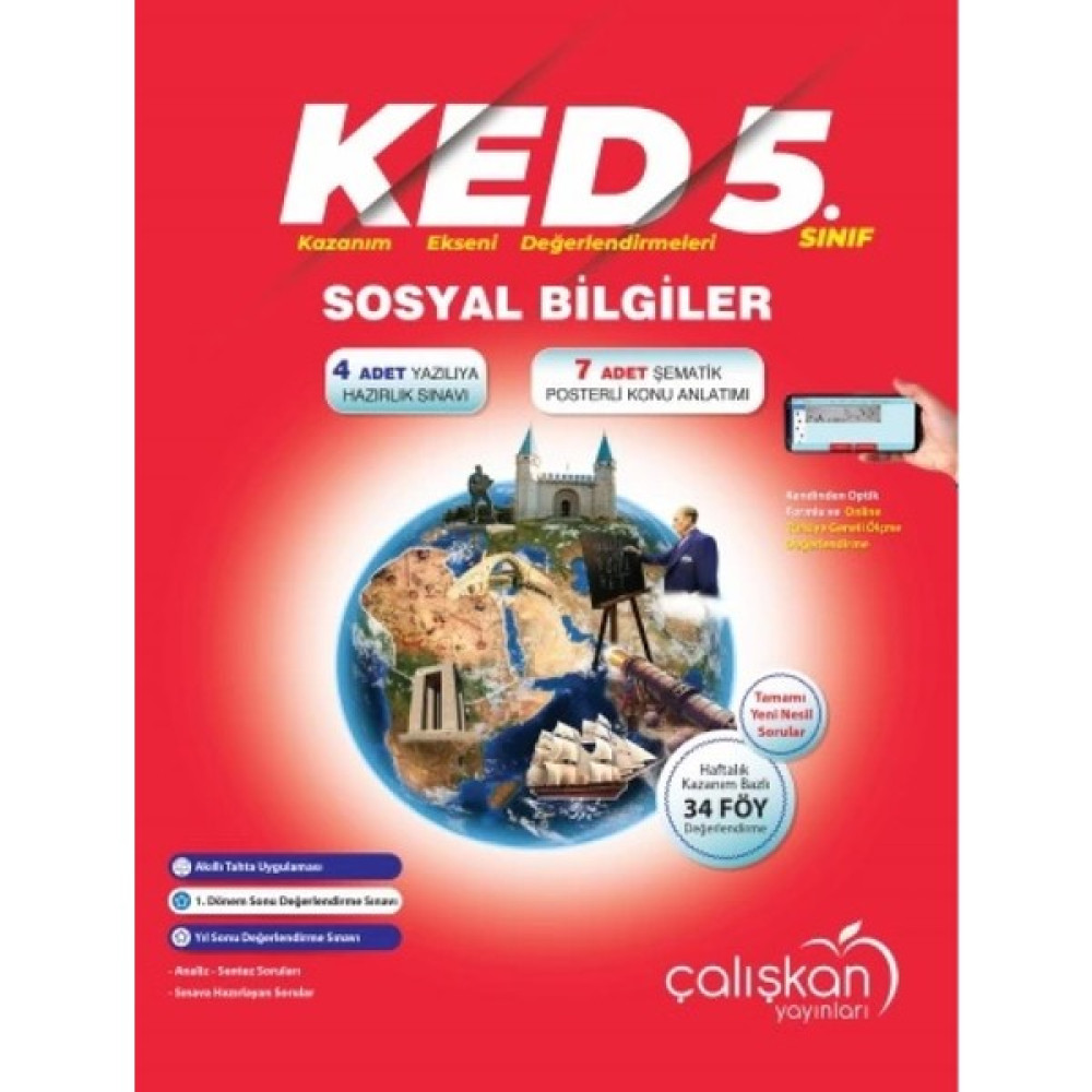Çalışkan Yayınları 5. Sınıf Sosyal Bilgiler (KED) Kazanım Ekseni Değerlendirmeleri Sosyal Bilgiler Fiyatı