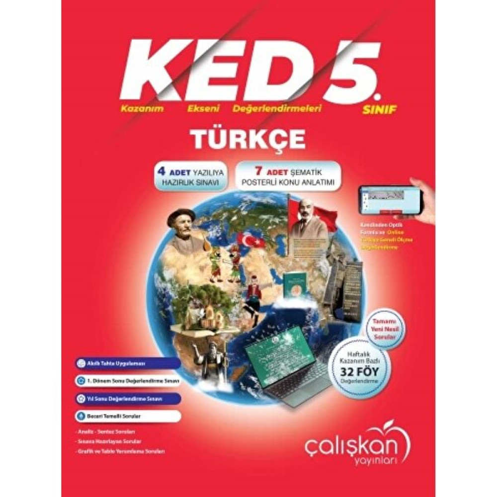 Çalışkan Yayınları 5. Sınıf Türkçe (KED) Kazanım Ekseni Değerlendirmeleri Türkçe Fiyatı
