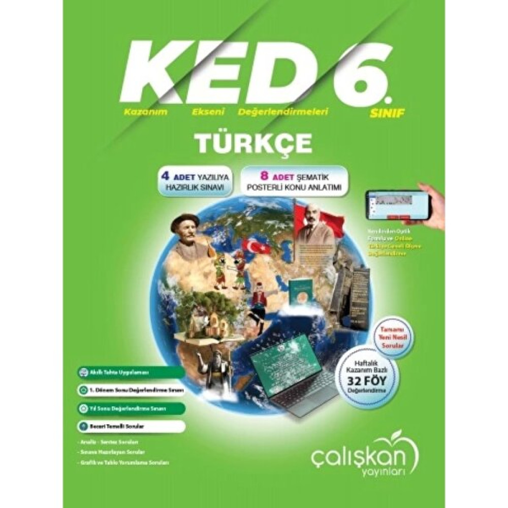 Çalışkan Yayınları 6. Sınıf Türkçe (KED) Kazanım Ekseni Değerlendirmeleri Türkçe Fiyatı