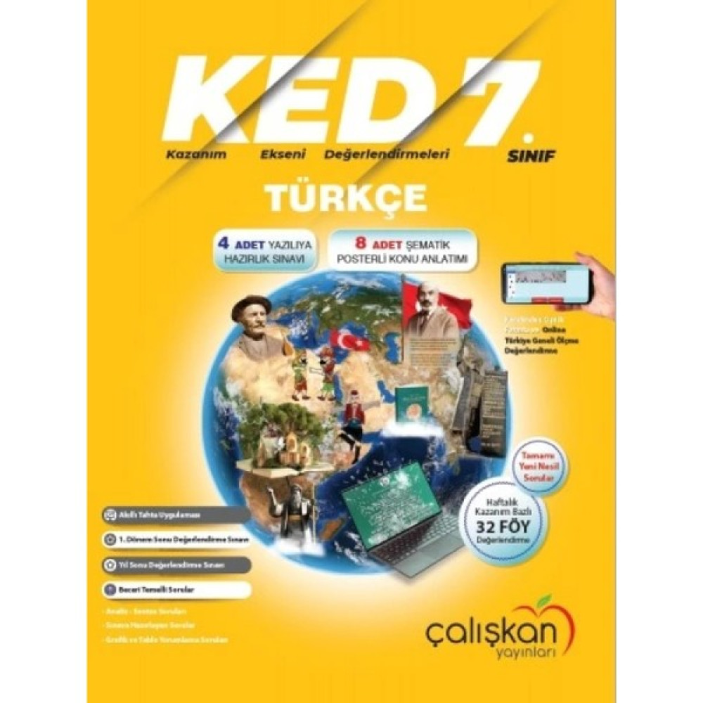 Çalışkan Yayınları 7. Sınıf Türkçe (KED) Kazanım Ekseni Değerlendirmeleri Türkçe Fiyatı