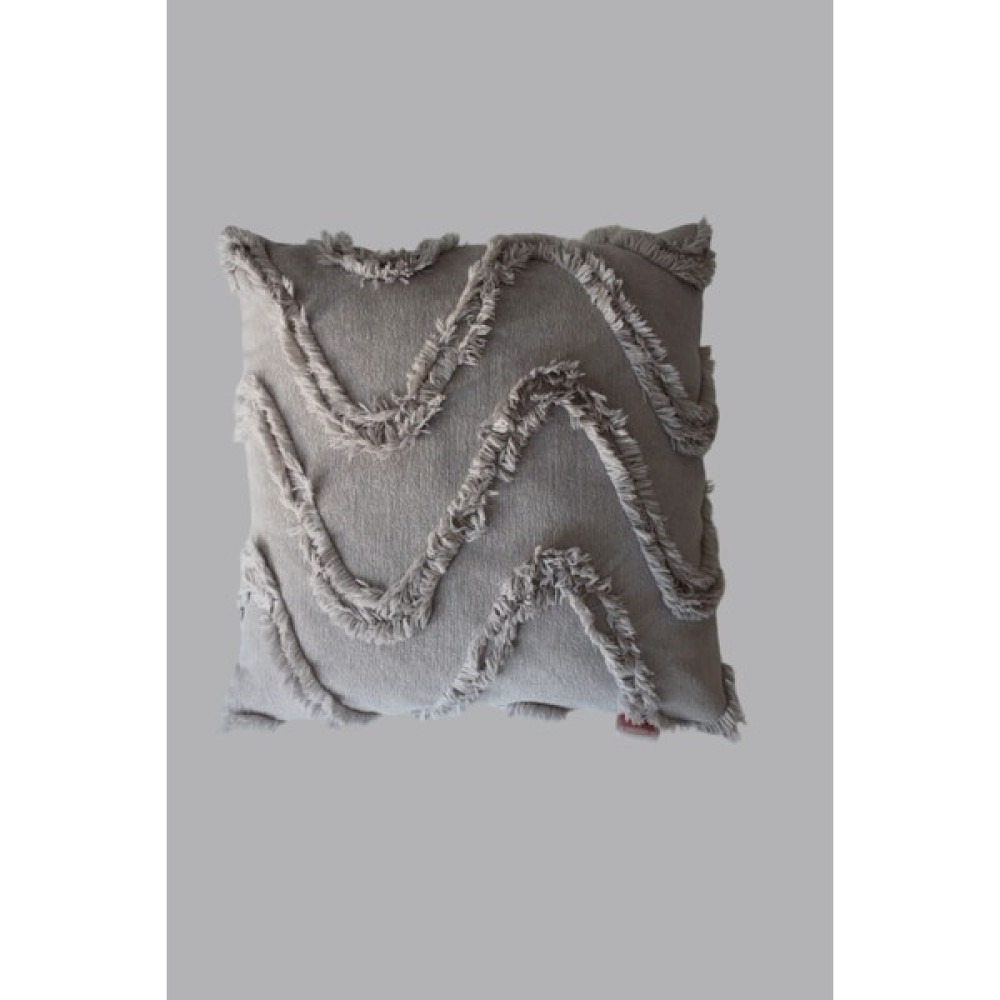 Calista Home Tüylü ve Desenli Yumuşacık Kırlent - 40 x 40 cm Dekoratif ve Kullanışlı Kırlent Kılıfı - 40 x 40 cm - Gri Kırlent / Mobilya Yastığı Fiyatı
