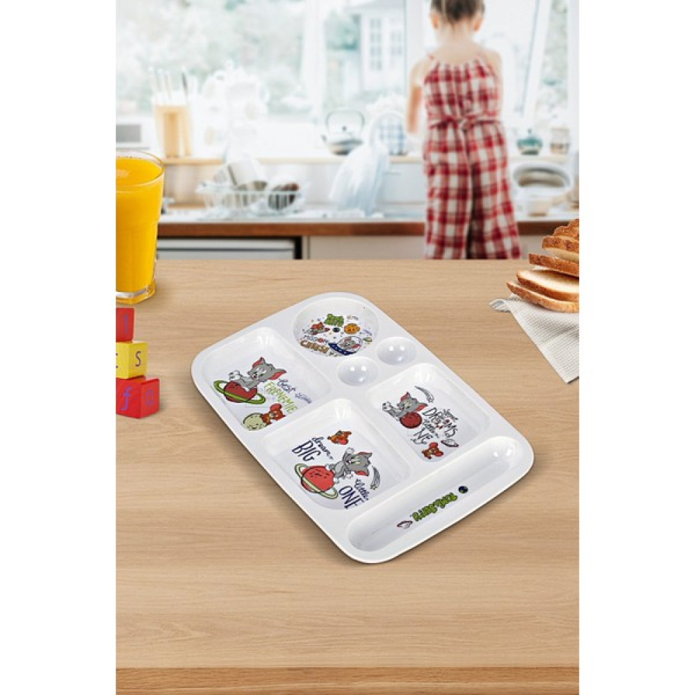 Calke 7 Bölmeli Lisanslı Tom & Jerry Bebek Mama Tabağı - Melamin Kahvaltı Yemek Tabağı Mama Seti Fiyatı