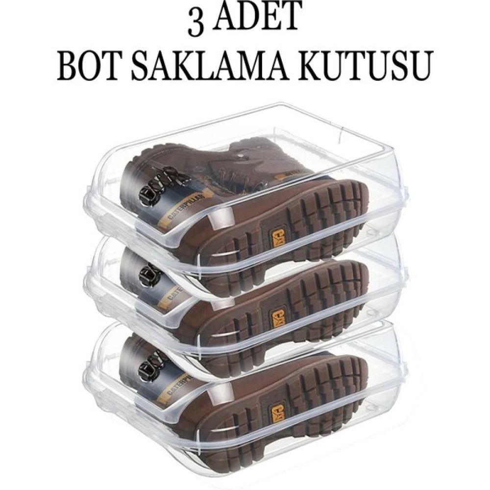Calke Bot Çizme Saklama Kutusu Şeffaf Hava Alan Emniyetli 3 Adet Ayakkabı Saklama Kutusu Fiyatı