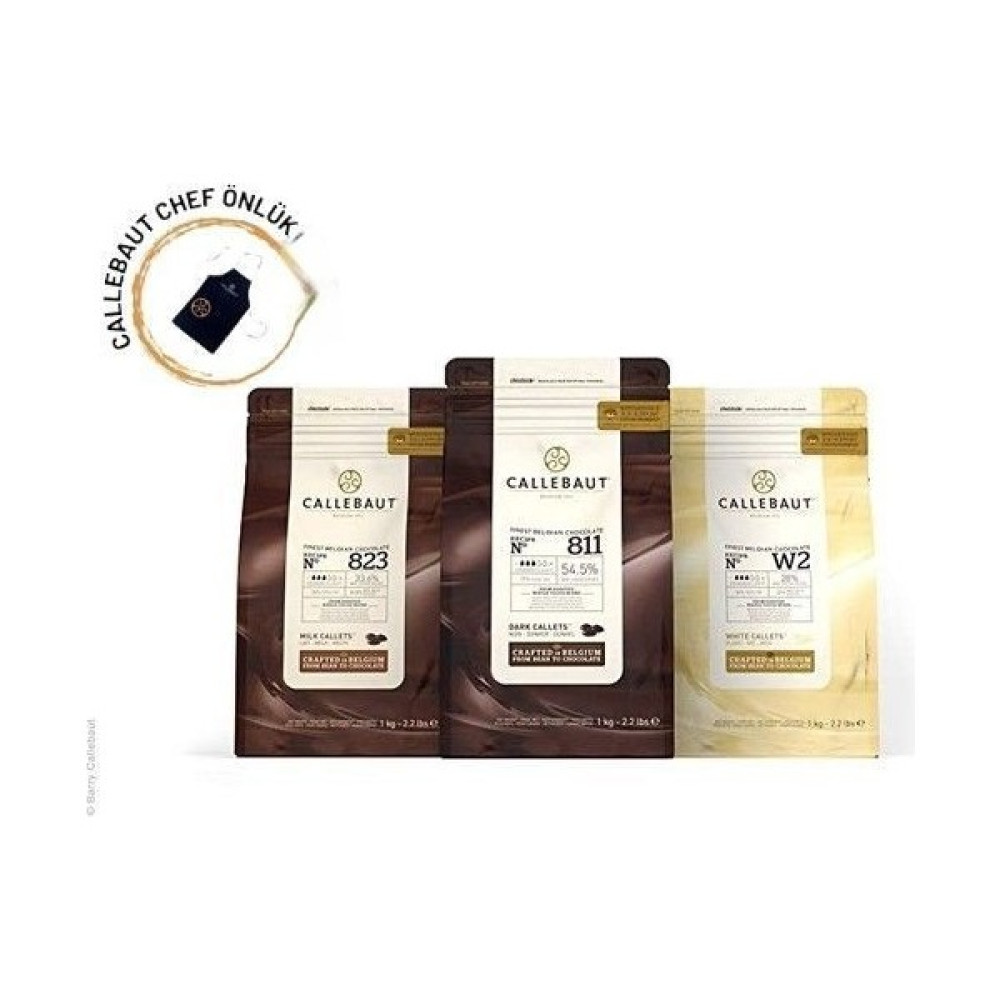 Callebaut 1 kg x 3'lü Set + Chef Önlüğü - 1 Adet Çikolata ve Gofret Fiyatı