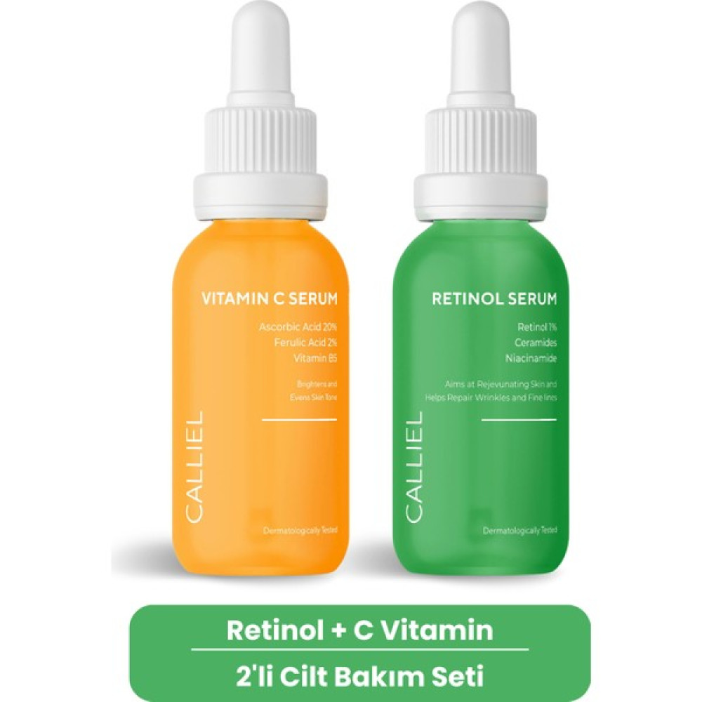Calliel Retinol + C Vitamin 2'li Cilt Bakım Seti Cilt ve Yüz Bakımı Fiyatı