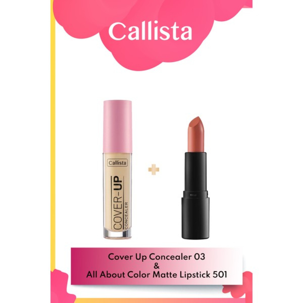 Callista Beauty Callistacover Up Concealer Göz Altı Kapatıcısı 03 Orta & All About Color Matte Ruj 501 - Nude Makyaj Seti Rujlar & Dudak Parlatıcıları Fiyatı