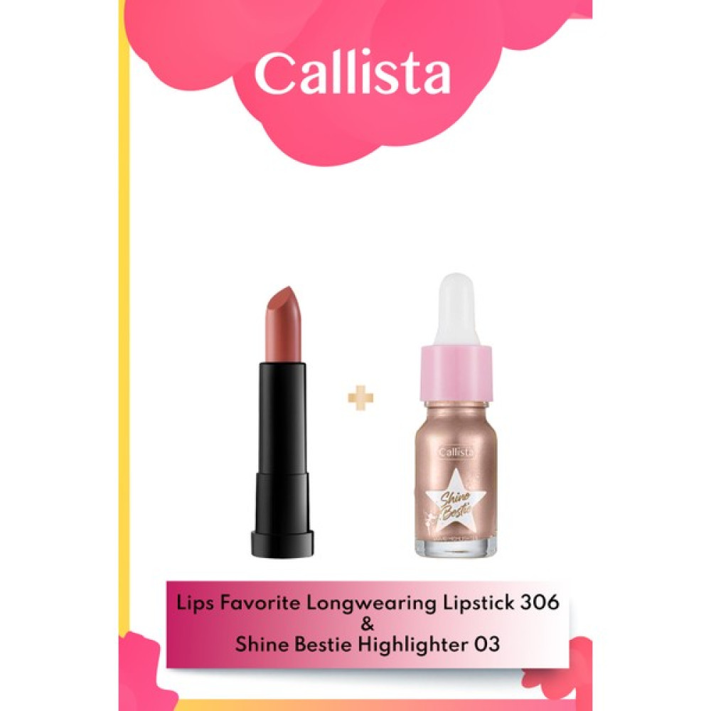 Callista Beauty Favorite Longwearing Ruj 306 - Kahverengi & Shine Bestie Likit Aydınlatıcı 03 Makyaj Seti Rujlar & Dudak Parlatıcıları Fiyatı