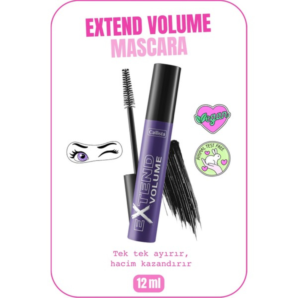 Callista Extend Volume Mascara Hacim ve Uzunluk Etkili Maskara Siyah - Koyu Siyah Rimeller / Maskaralar Fiyatı