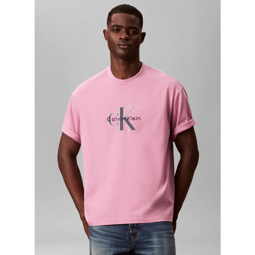 Calvin Klein Jeans Bisiklet Yaka Baskılı Pembe Erkek T-Shirt LV04RE815GF5I Pembe T-Shirt Giyim & İç Giyim Fiyatı