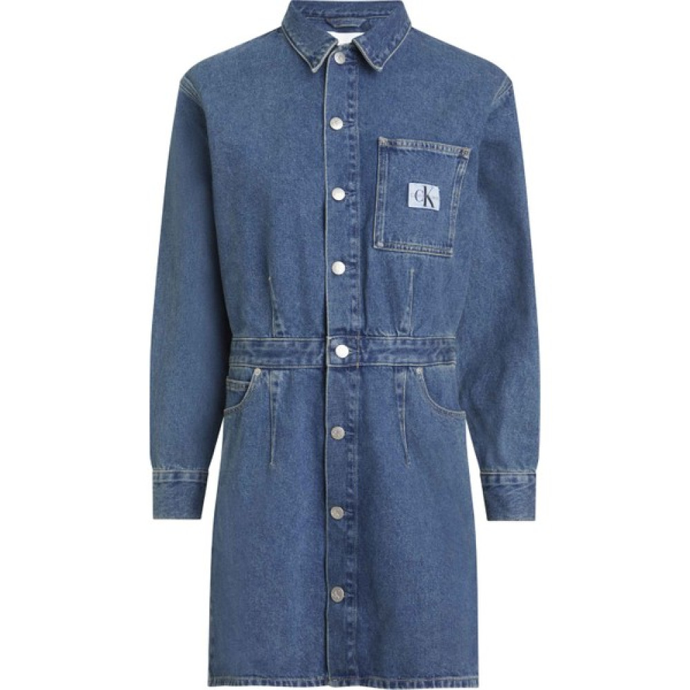 Calvin Klein Jeans Denim Elbise, S, Mavi Elbise Fiyatı