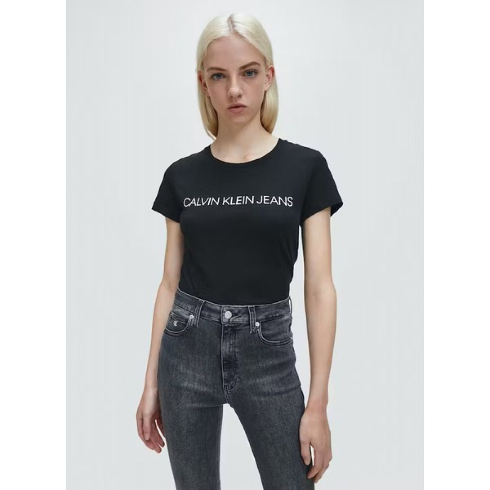 Calvin Klein Jeans Siyah Kadın T-Shirt Bayan T-shirt Fiyatı