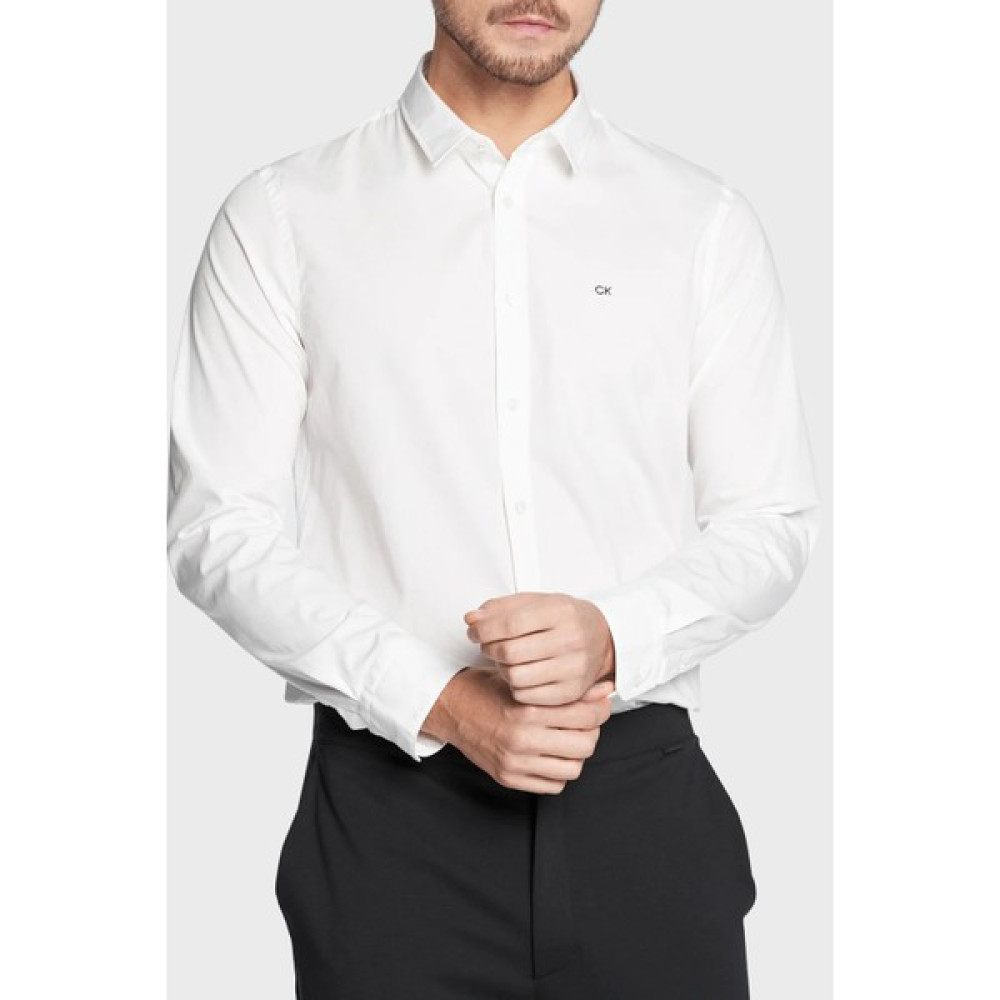 Calvin Klein Pamuklu Slim Fit Ince Poplin Streç Gömlek Erkek Gömlek K10K110856 Yaf Erkek Gömlek Fiyatı