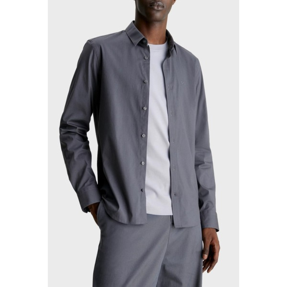 Calvin Klein Pamuklu Slim Fit Ince Poplin Streç Gömlek K10K110856PCX Erkek Gömlek K10K110856 Pcx Erkek Gömlek Fiyatı