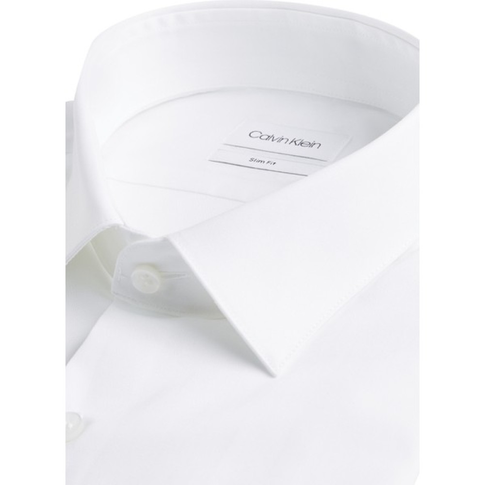 Calvin Klein Slim Fit Düğmeli Yaka Beyaz Erkek Gömlek K10K103025100 Erkek Gömlek Fiyatı