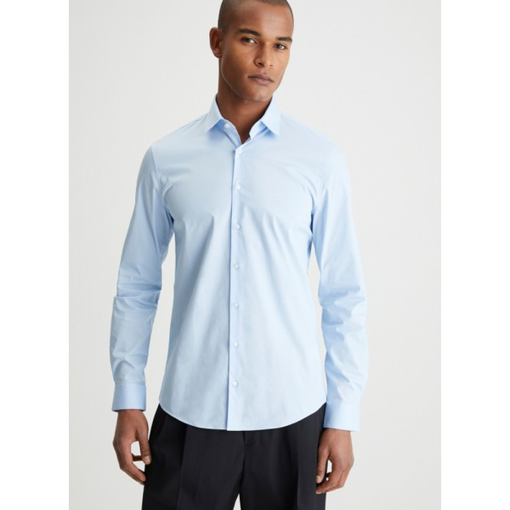 Calvin Klein Slim Fit Düğmeli Yaka Mavi Erkek Gömlek K10K108229C1S Erkek Gömlek Fiyatı