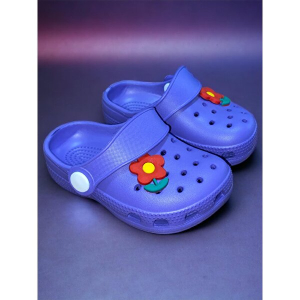 Calx Akım Bebek Çocuk Mor Renkli Çiçek Figürlü Kaydırmaz Ortopedik Sandalet Crocs Terlik Kız Çocuk Terlik & Sandaleti Fiyatı